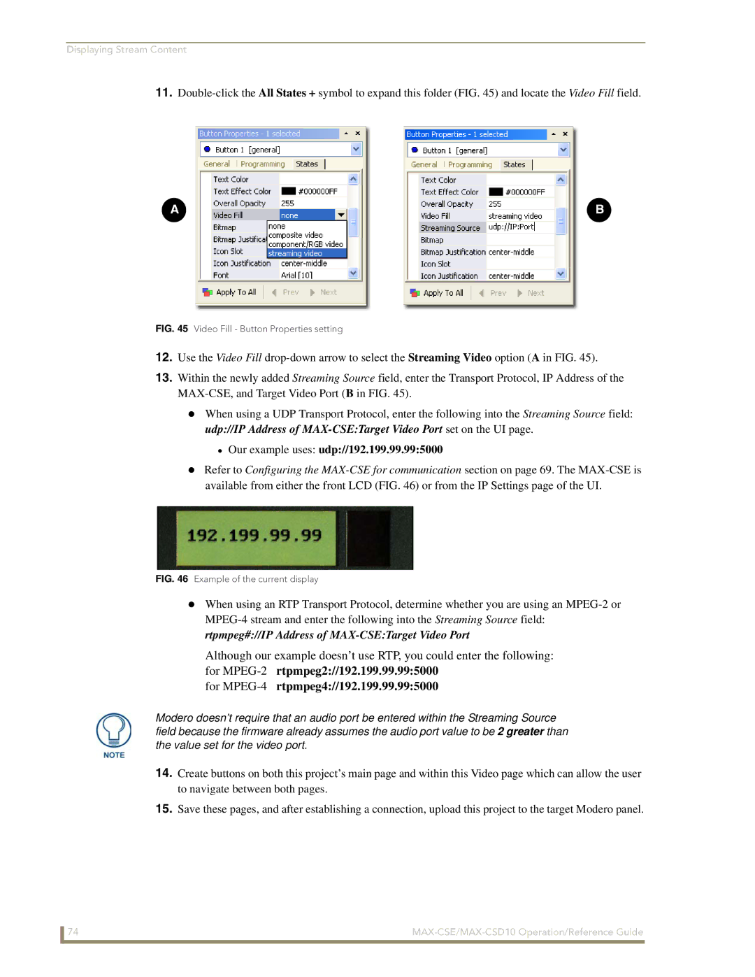 AMX MAX-CSD10 manual Rtpmpeg#//IP Address of MAX-CSETarget Video Port 