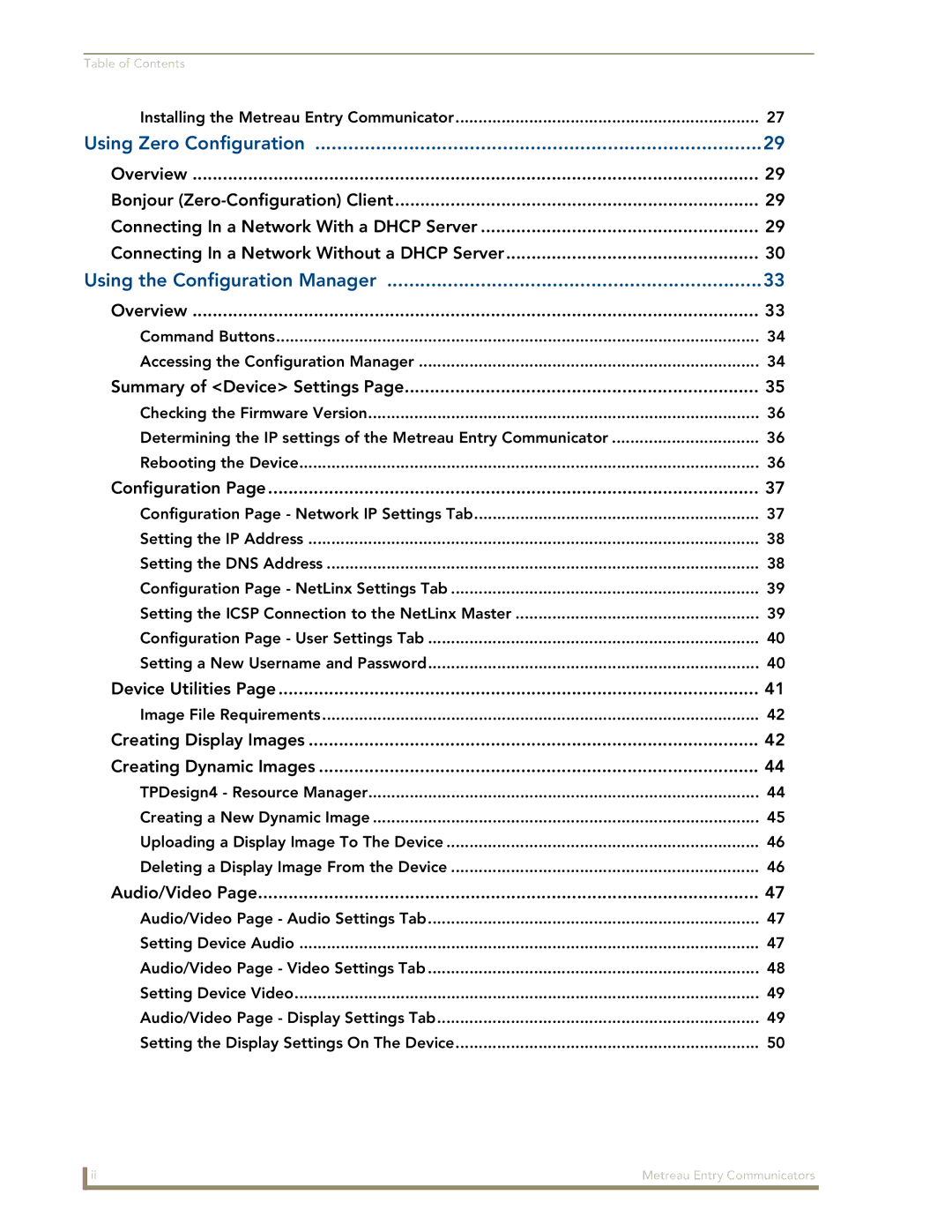 AMX MET-ECOM-D manual Using Zero Configuration 