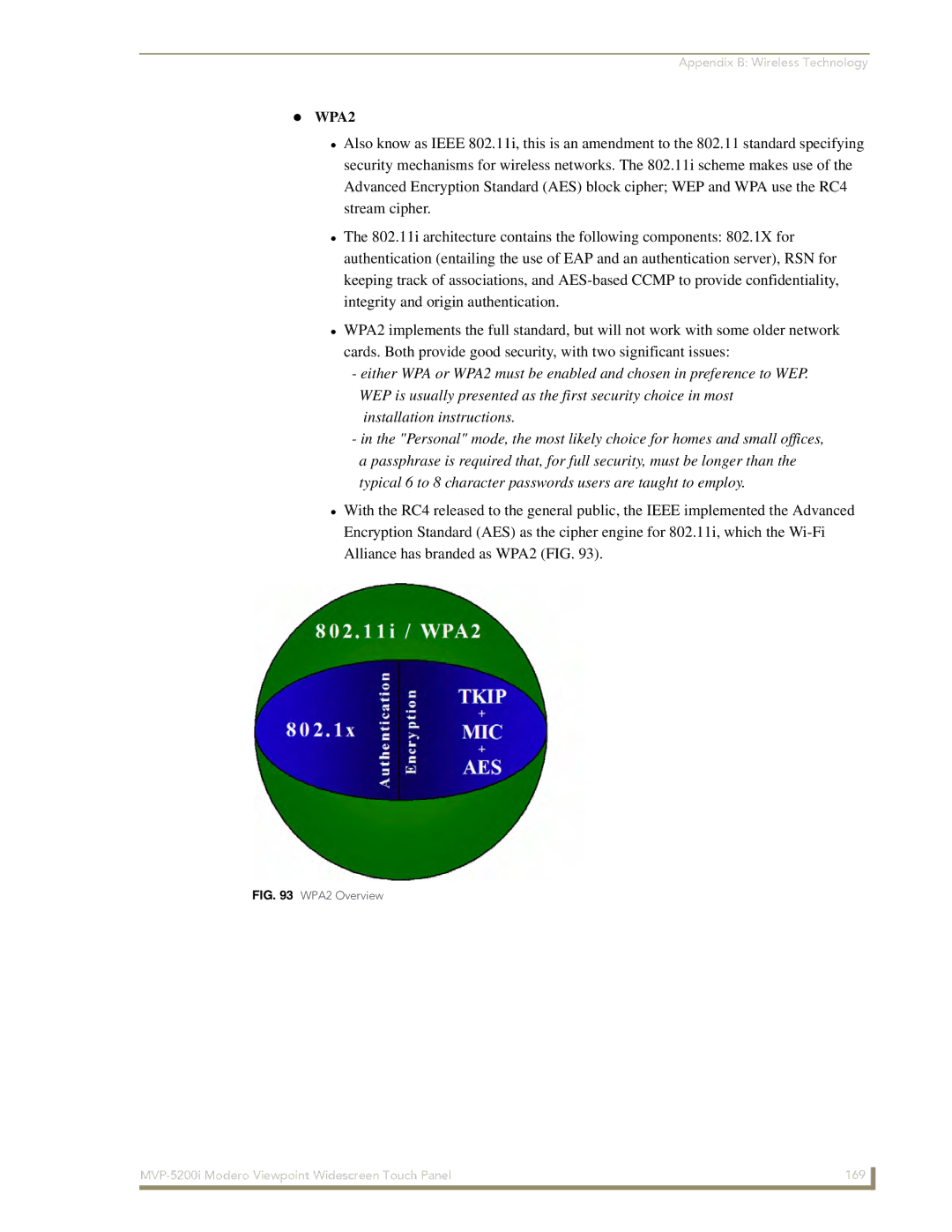 AMX MVP-5200i manual WPA2 