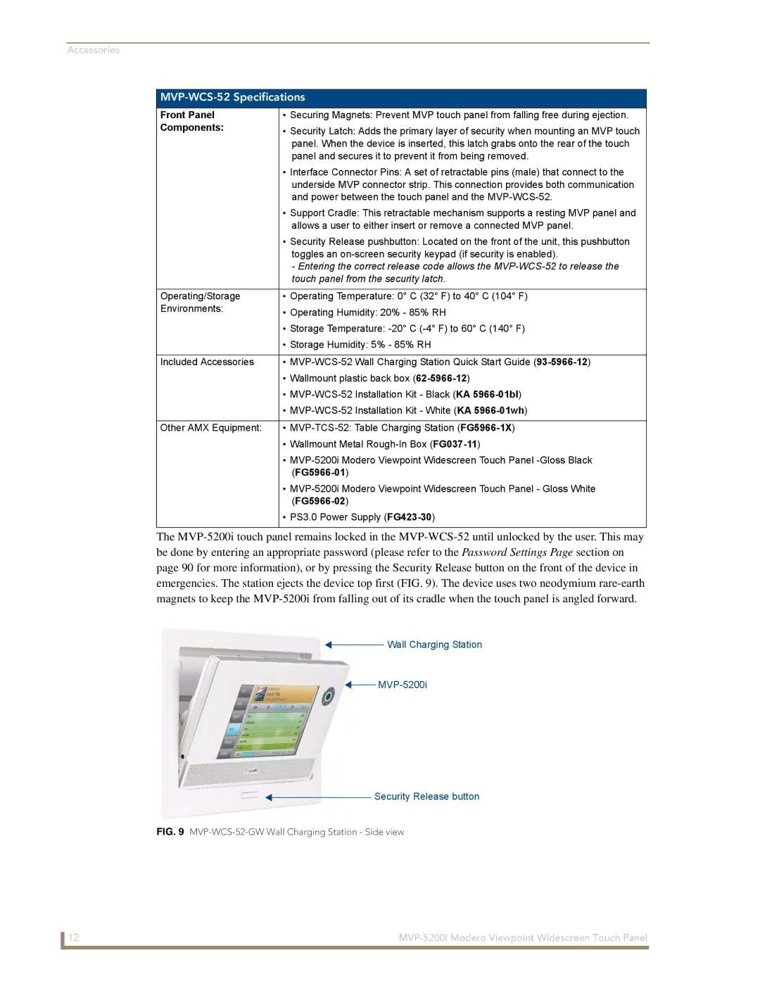 AMX MVP-5200i manual Front Panel, Components 