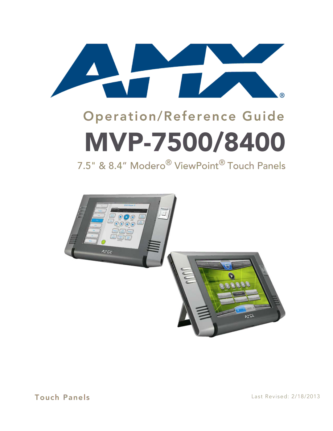 AMX MVP-7500/8400 manual 