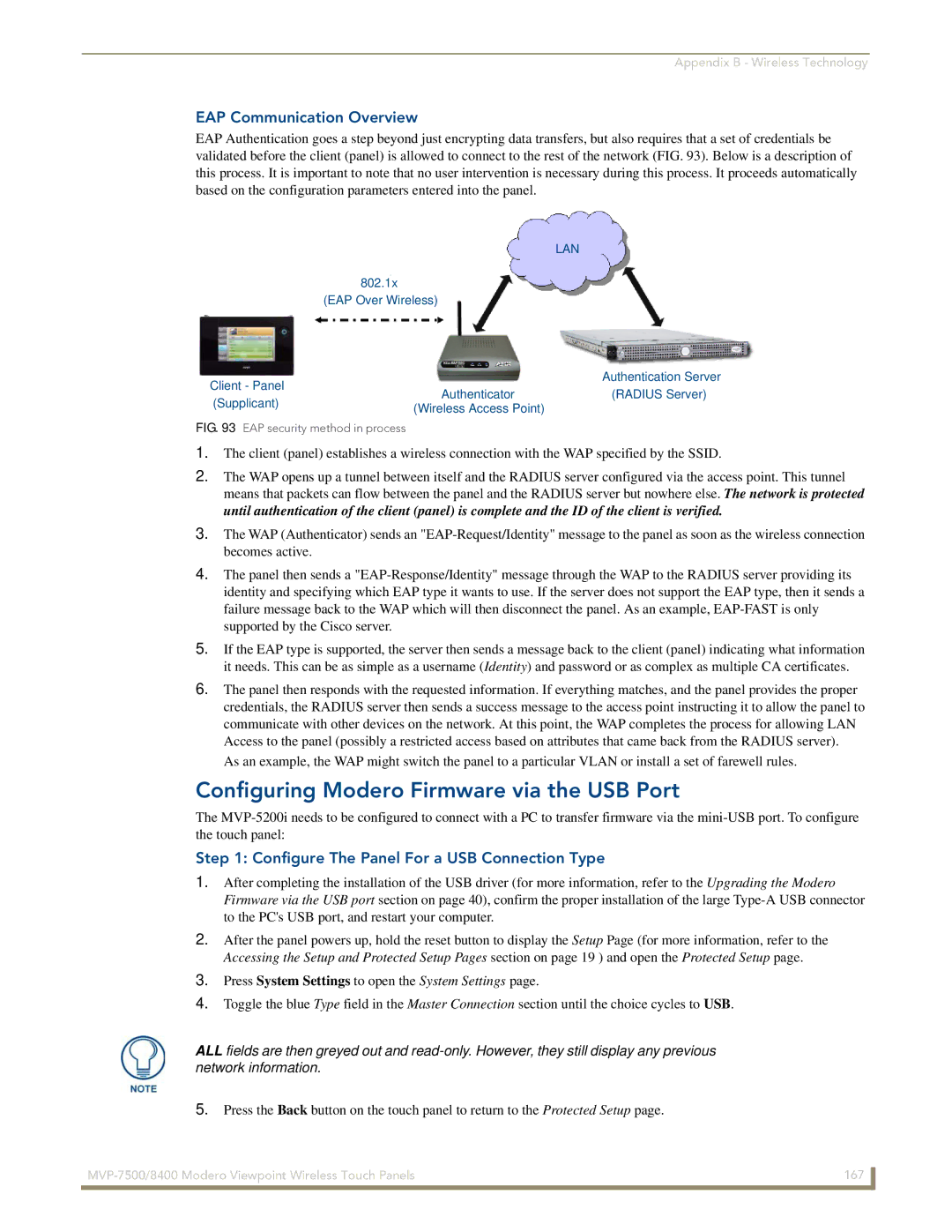 AMX MVP-7500/8400 manual Configuring Modero Firmware via the USB Port, EAP Communication Overview 