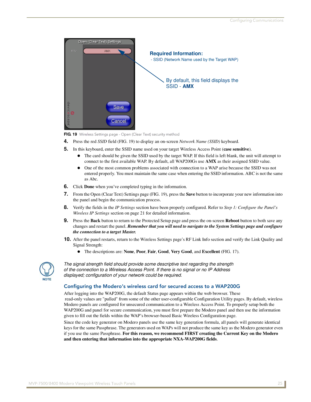 AMX MVP-7500/8400 manual Required Information, By default, this field displays 