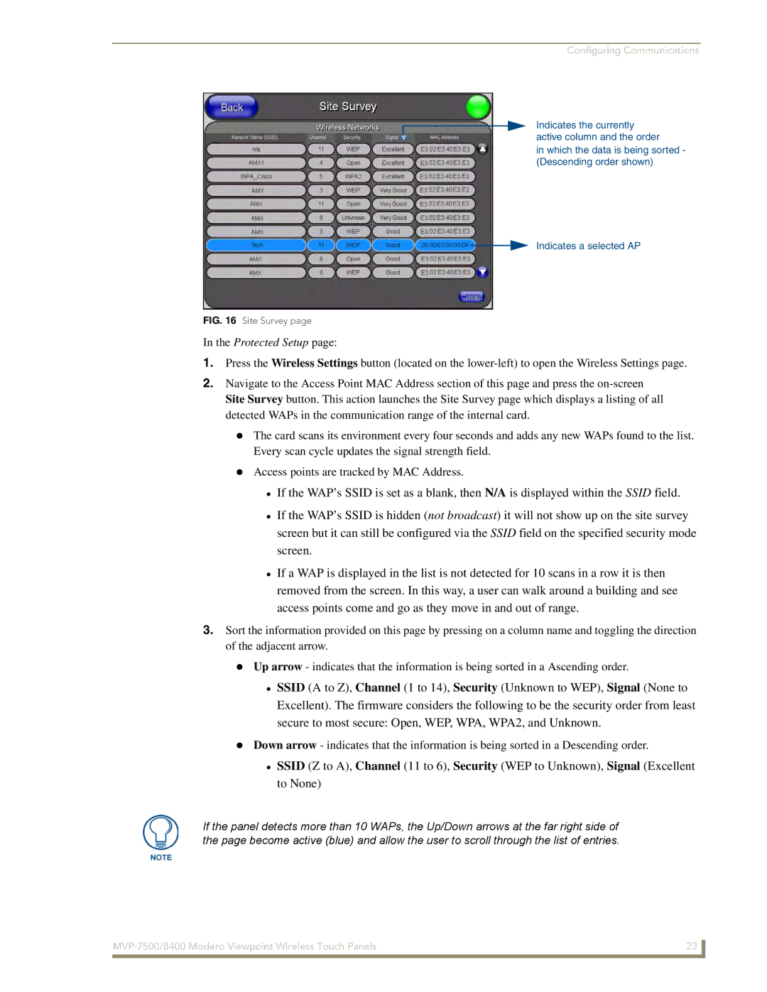 AMX MVP-8400 manual Site Survey 