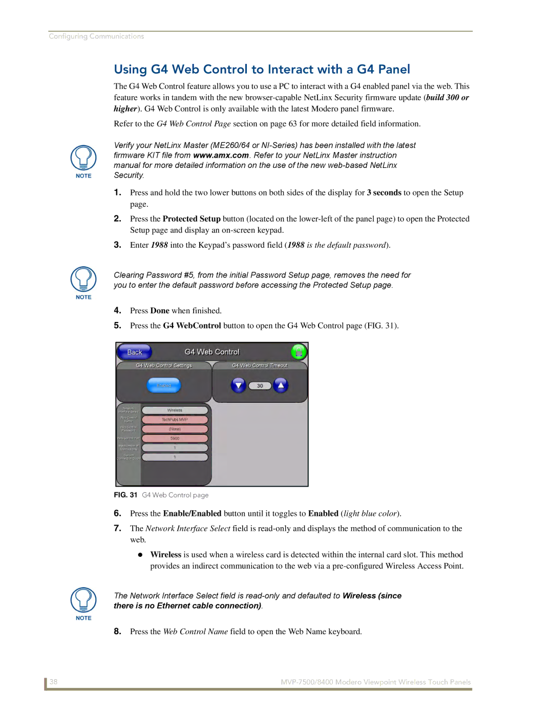 AMX MVP-8400 manual Using G4 Web Control to Interact with a G4 Panel 