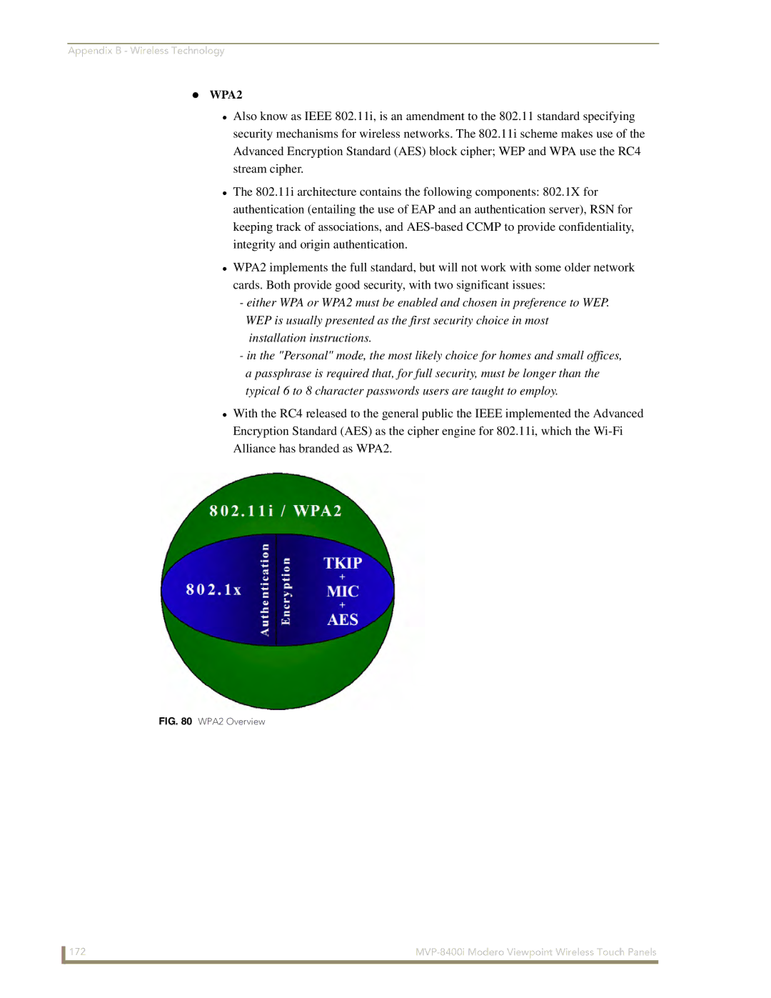 AMX MVP-8400i manual WPA2 