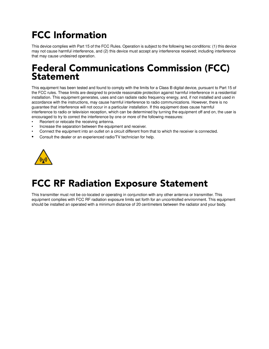 AMX MVP-8400i manual FCC Information 