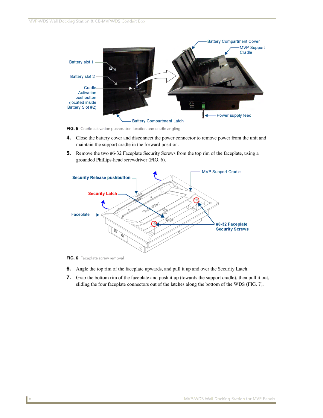 AMX MVP-WDS manual Security Latch 