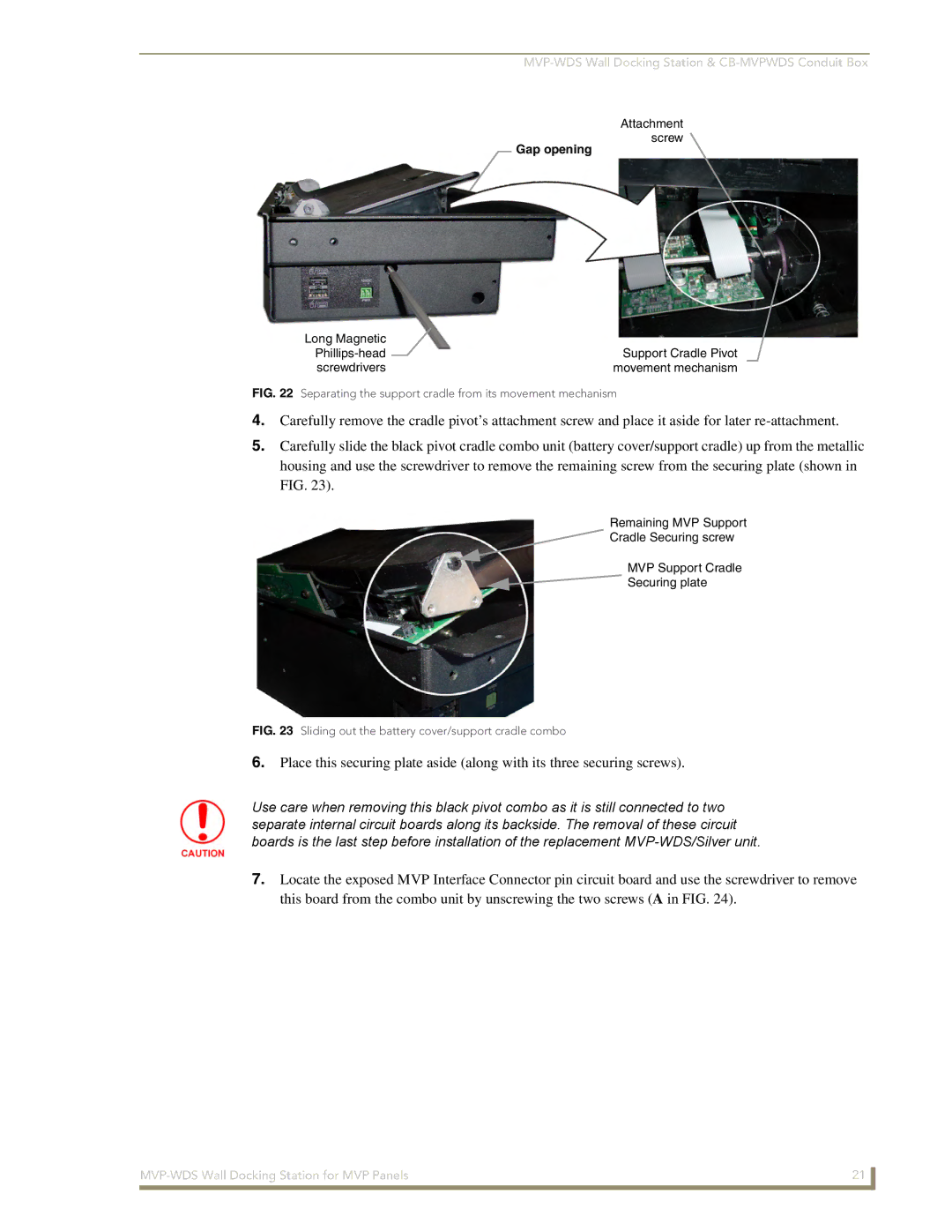 AMX MVP-WDS manual Gap opening 