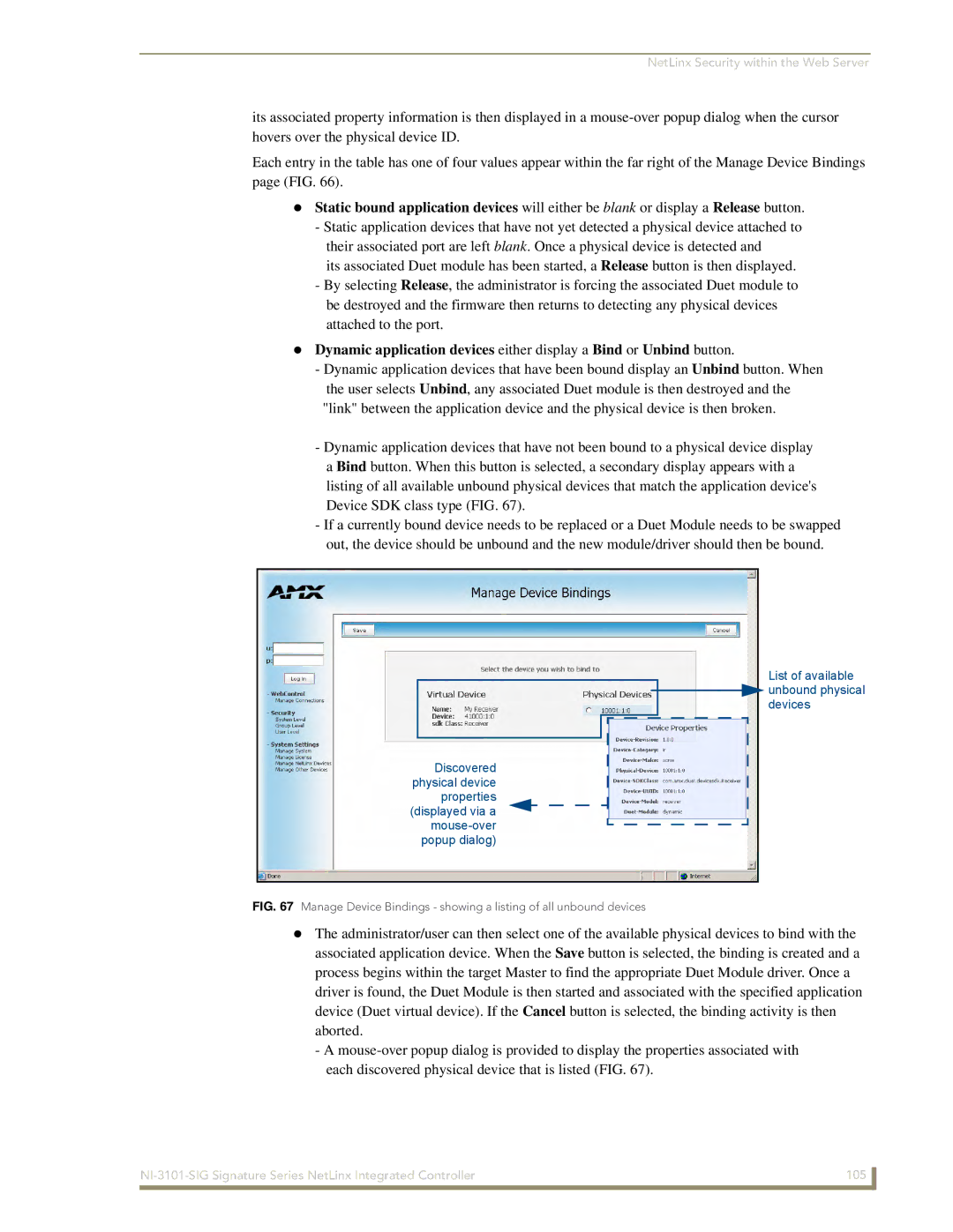 AMX NI-3101-SIG manual NetLinx Security within the Web Server 