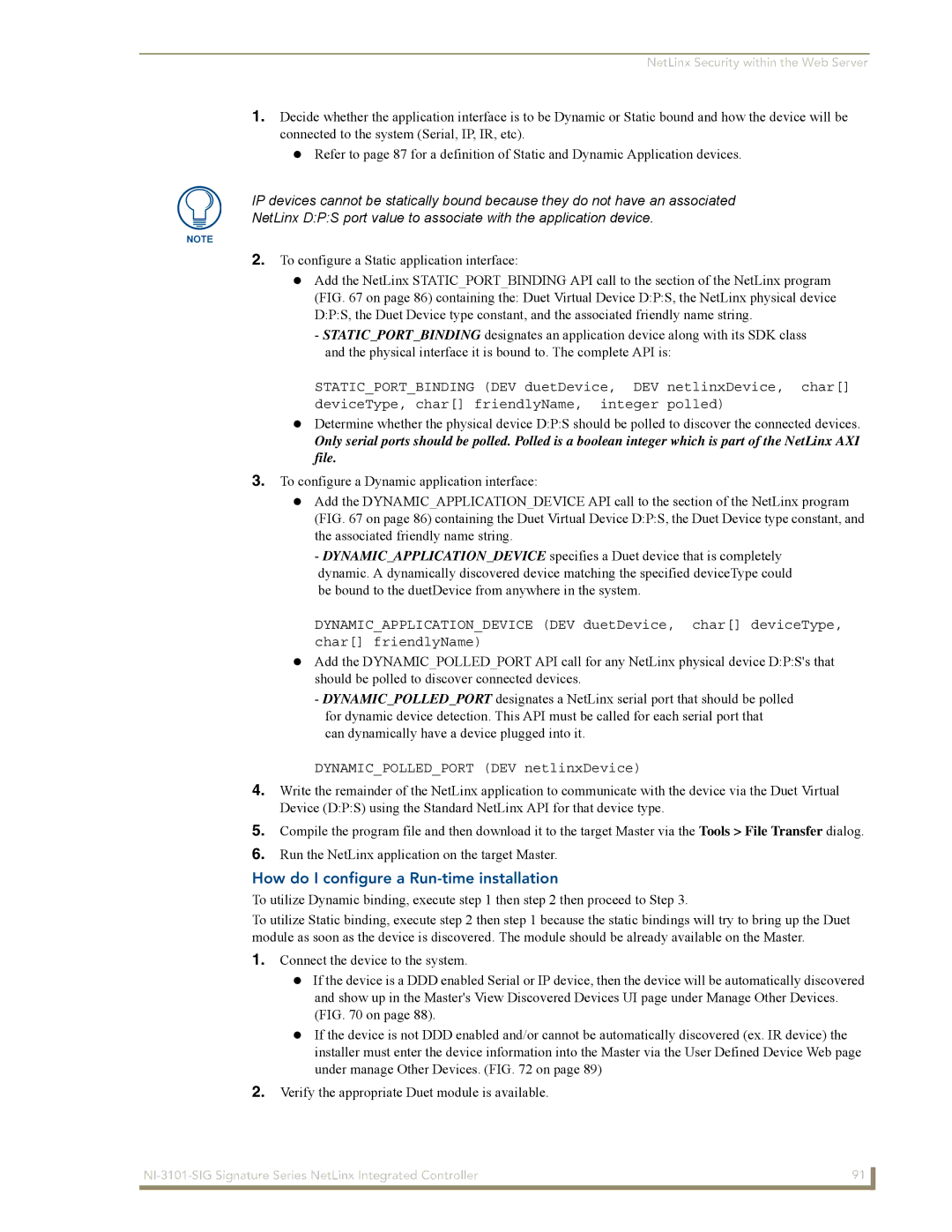 AMX NI-3101-SIG manual How do I configure a Run-time installation 