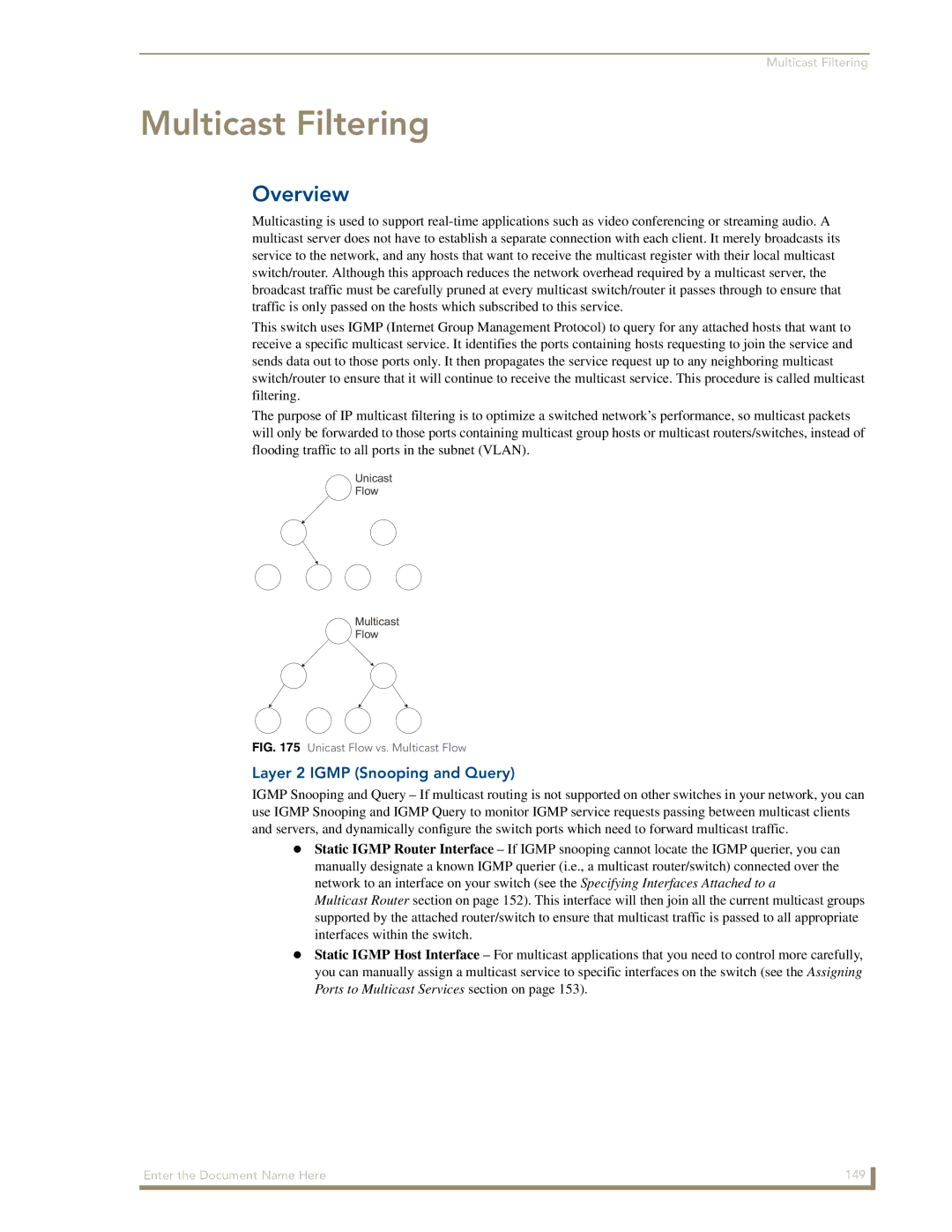 AMX NXA-ENET24 manual Multicast Filtering, Layer 2 Igmp Snooping and Query 