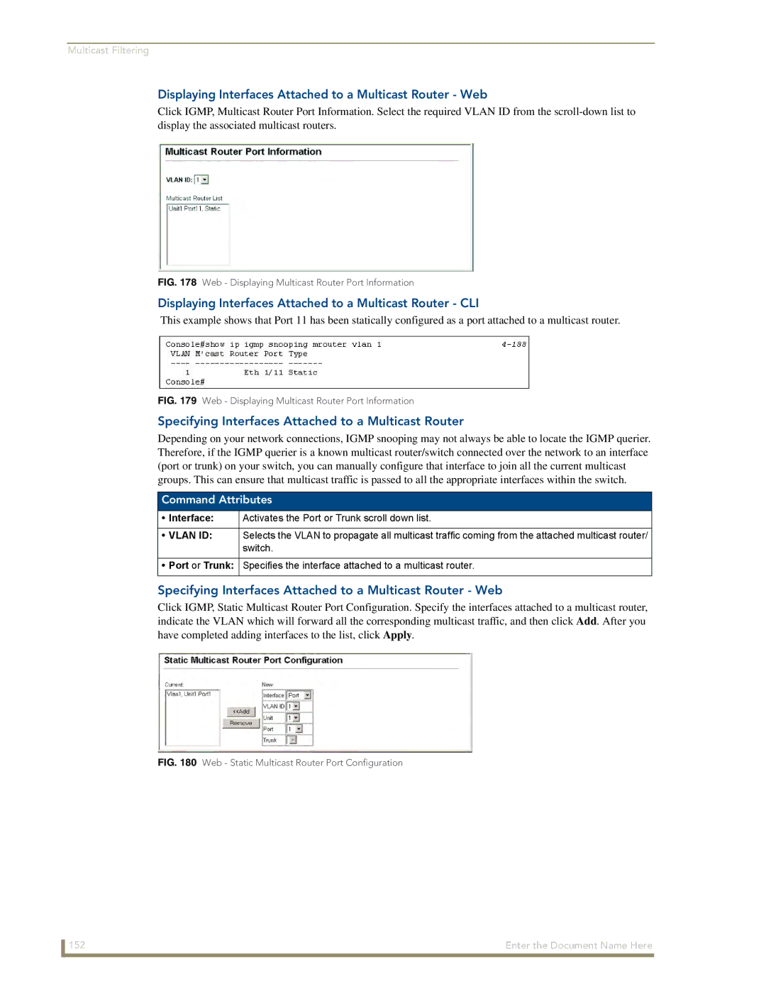 AMX NXA-ENET24 manual Displaying Interfaces Attached to a Multicast Router Web 