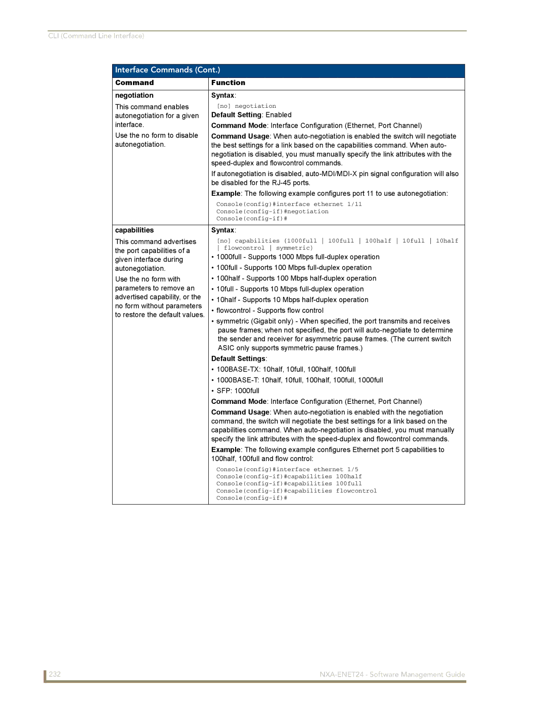 AMX NXA-ENET24 manual Command Function Negotiation Syntax, Capabilities Syntax 