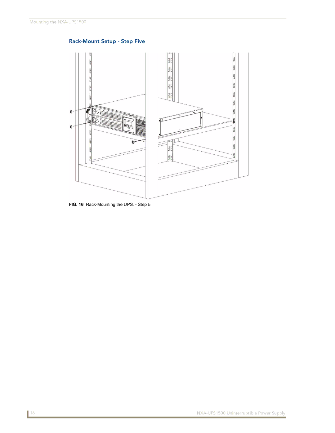 AMX NXA-UPS1500 manual Rack-Mount Setup Step Five 