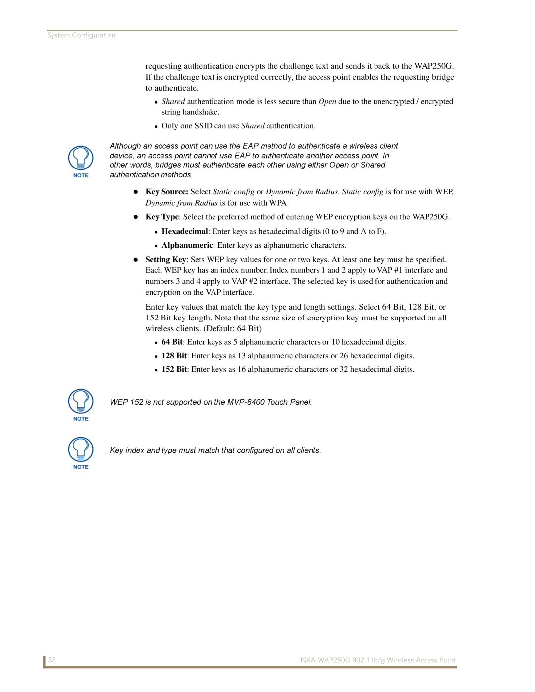 AMX NXA-WAP250G manual System Configuration 