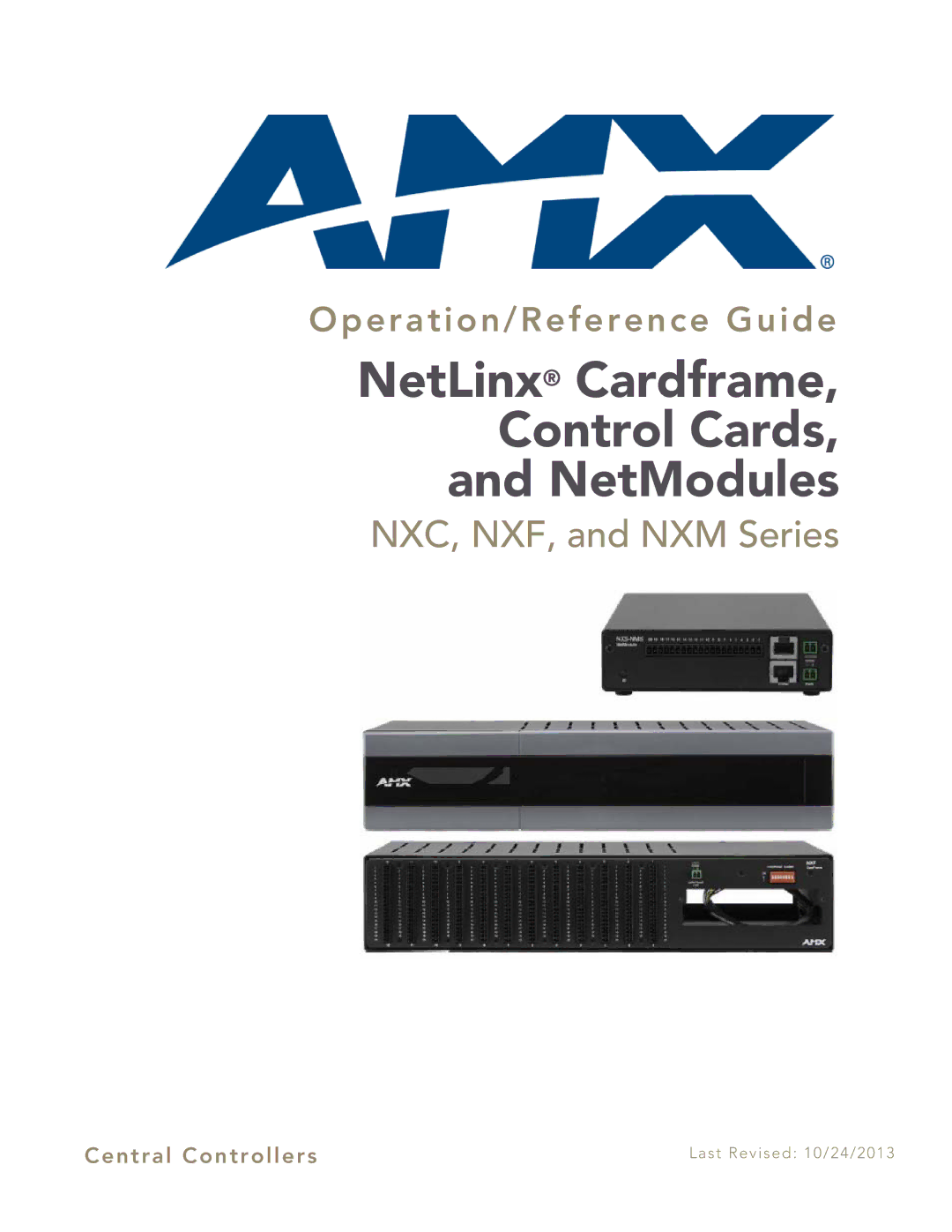 AMX nxc manual NetLinx Cardframe Control Cards NetModules, Operation/Reference Guide 