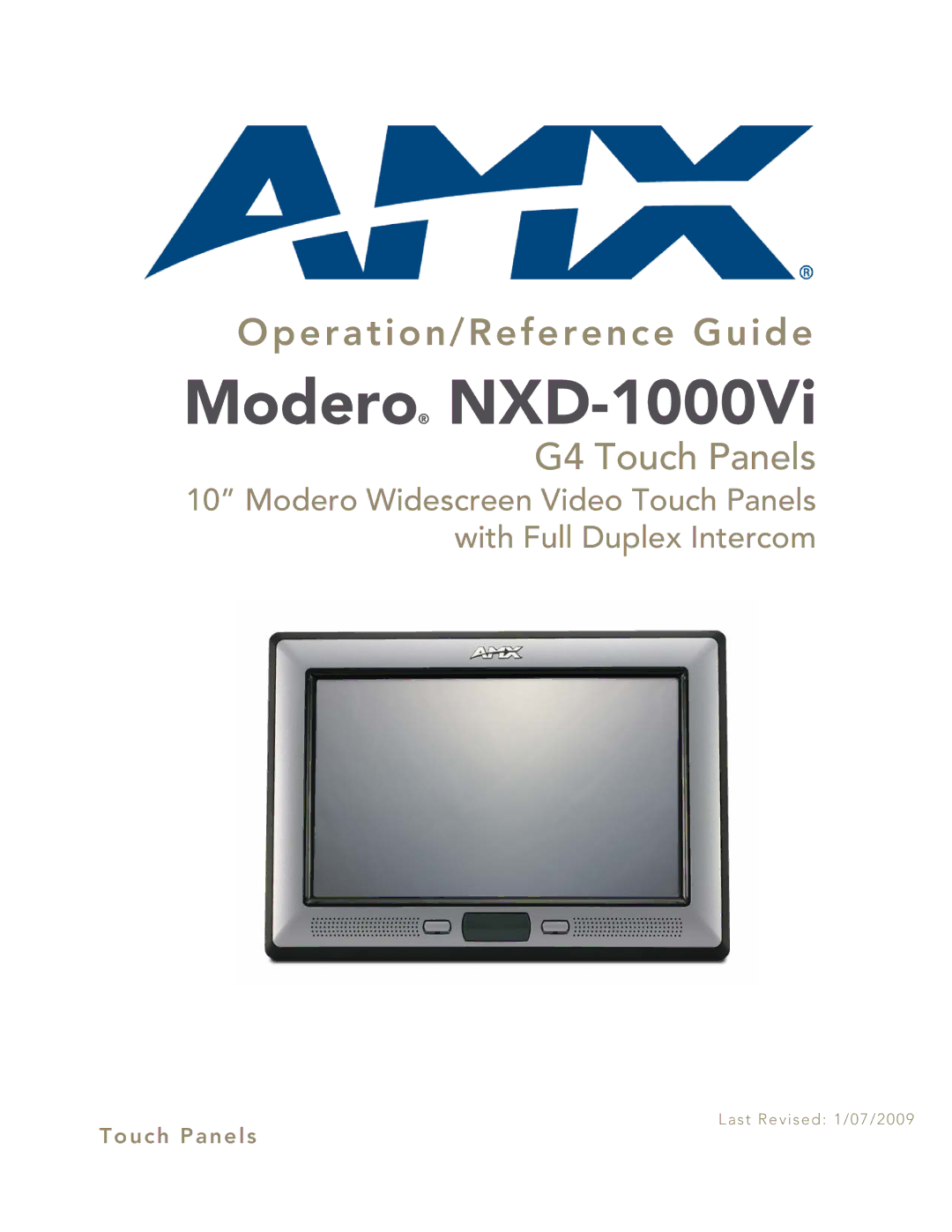 AMX manual Modero NXD-1000Vi 