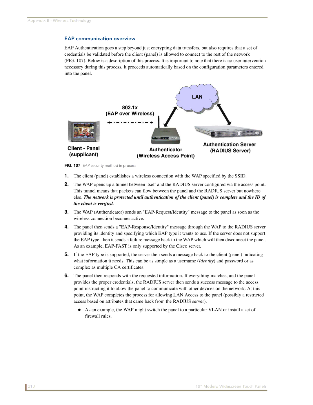 AMX NXD-1000Vi manual EAP communication overview, EAP security method in process 