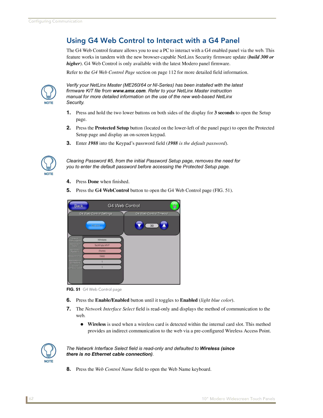 AMX NXD-1000Vi manual Using G4 Web Control to Interact with a G4 Panel 