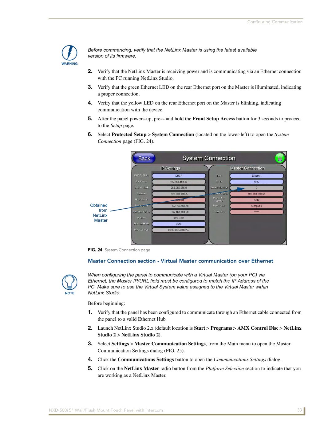 AMX NXD-500i manual Obtained From NetLinx Master 