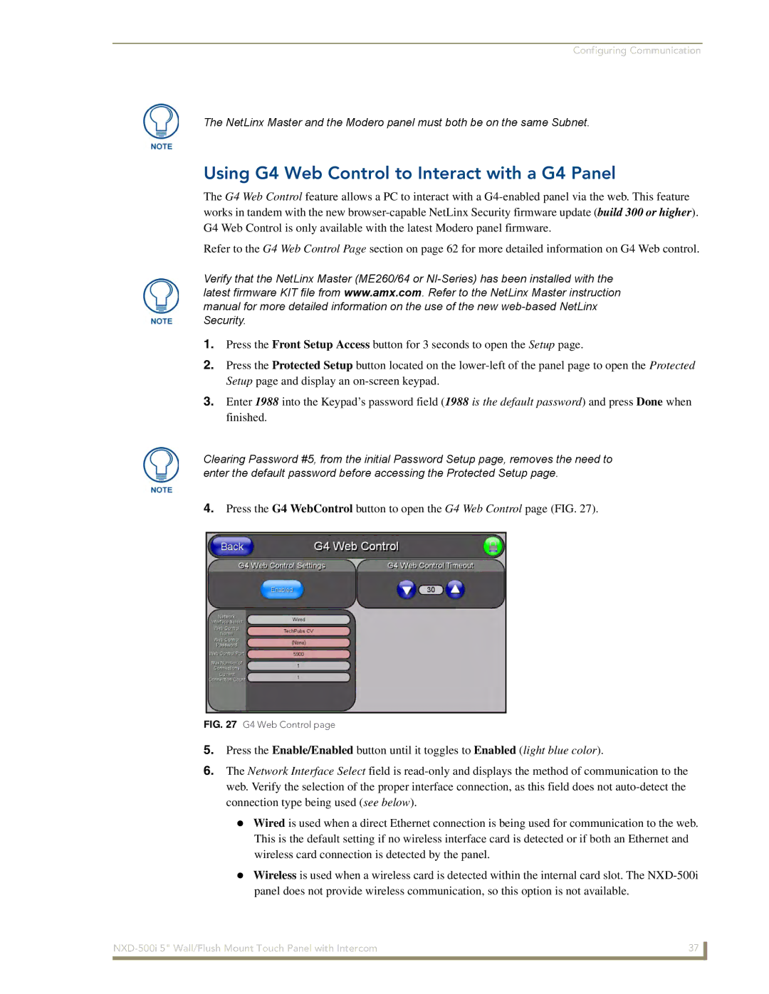 AMX NXD-500i manual Using G4 Web Control to Interact with a G4 Panel 