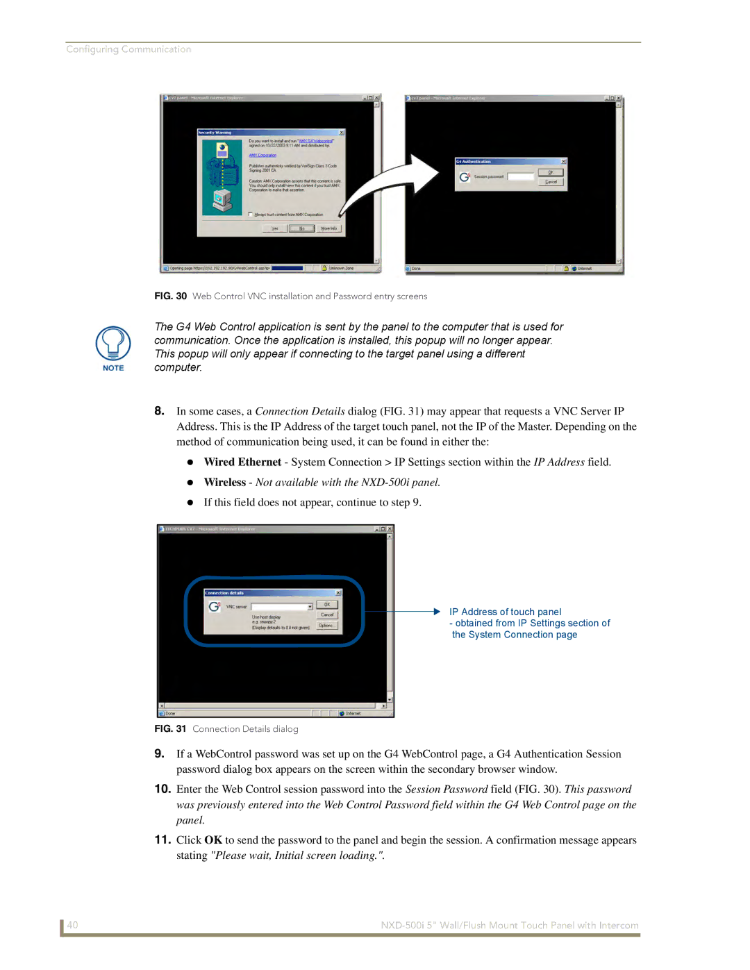 AMX manual Wireless Not available with the NXD-500i panel, If this field does not appear, continue to step 