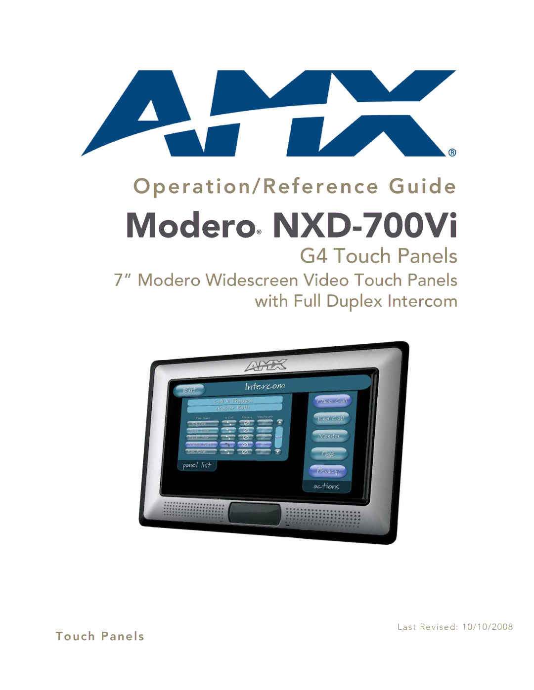 AMX manual Modero NXD-700Vi 