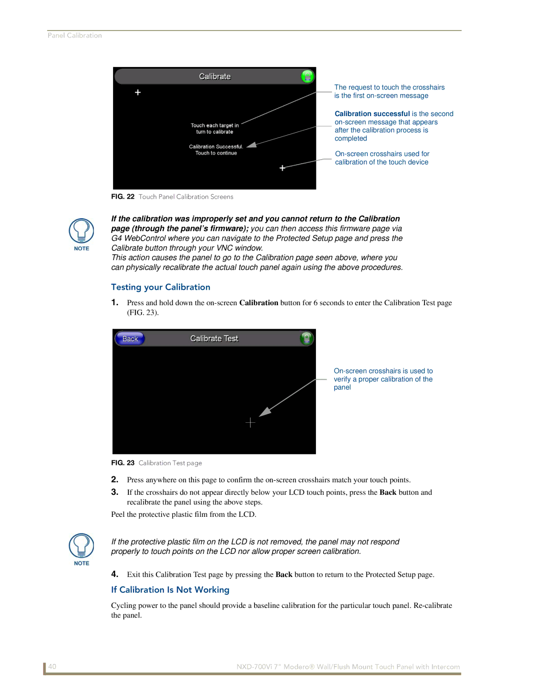 AMX NXD-700Vi manual Testing your Calibration, If Calibration Is Not Working 