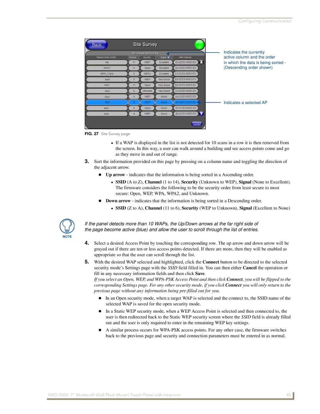 AMX NXD-700Vi manual Site Survey 