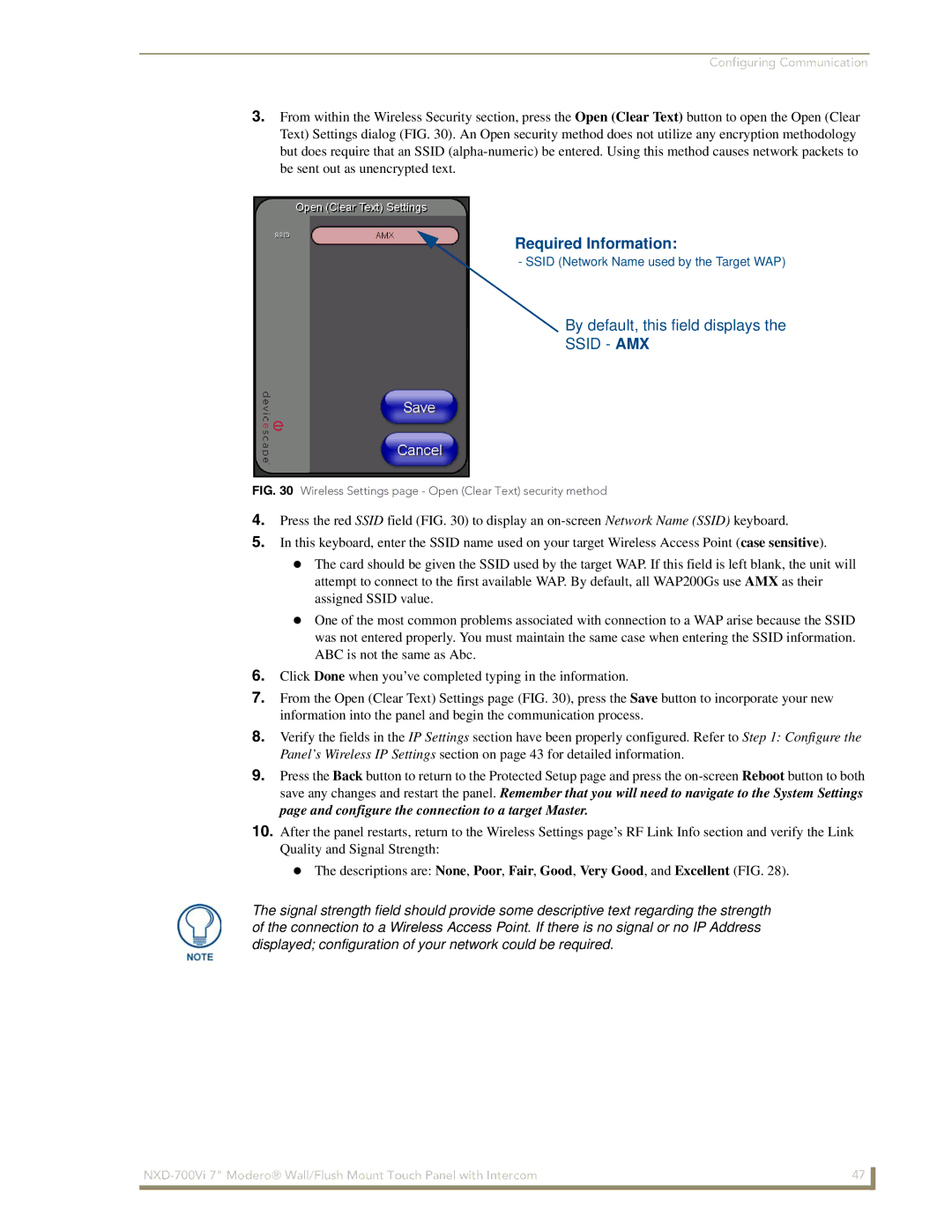 AMX NXD-700Vi manual Required Information, By default, this field displays 