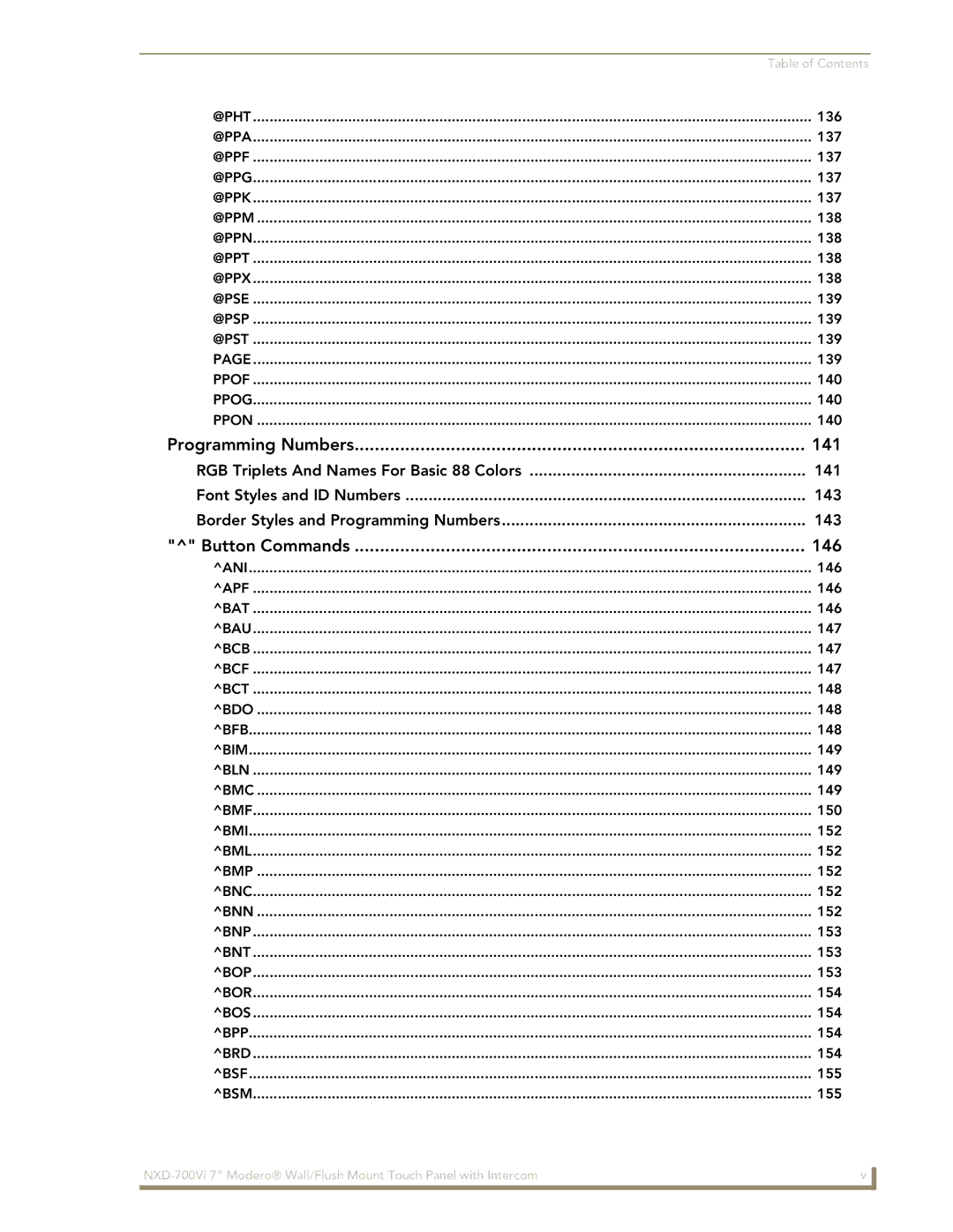 AMX NXD-700Vi manual Programming Numbers 141 