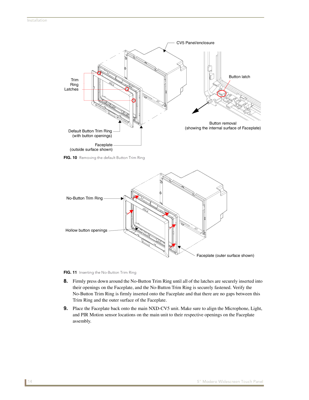 AMX NXD-CV5 manual Button latch 