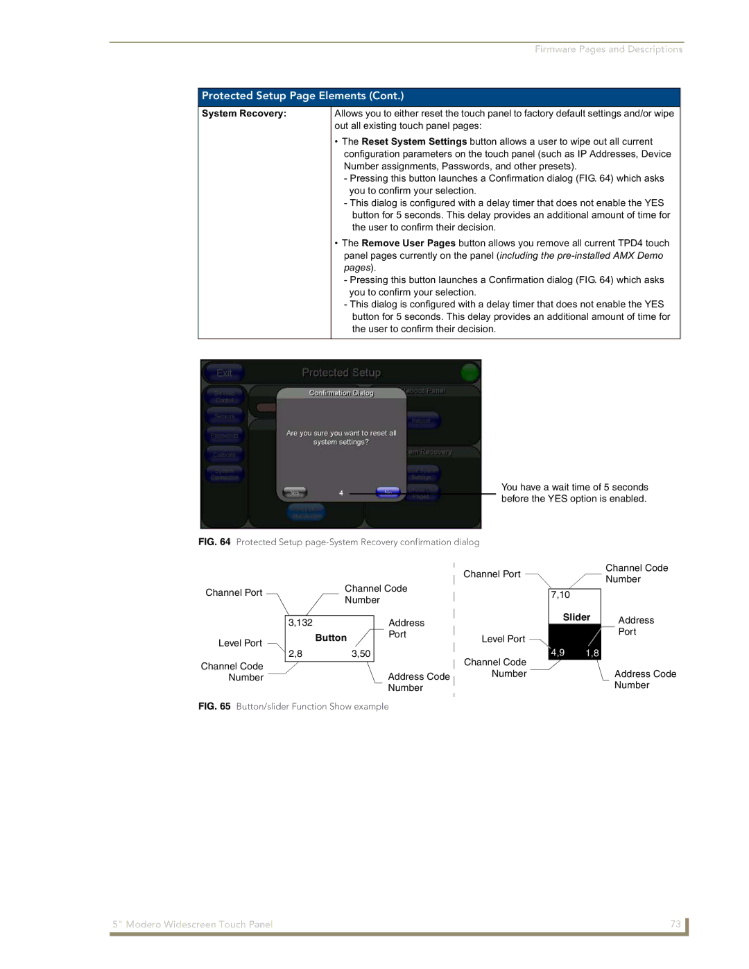 AMX NXD-CV5 manual System Recovery, Slider 