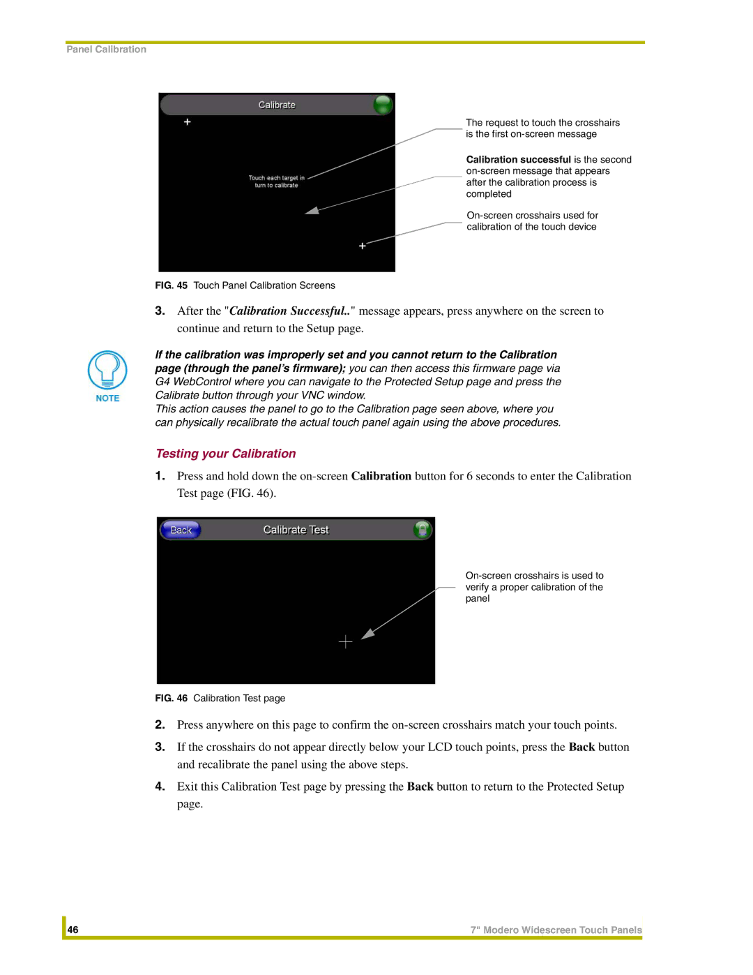 AMX NXD-CV7, NXT-CV7 instruction manual Testing your Calibration, Touch Panel Calibration Screens 