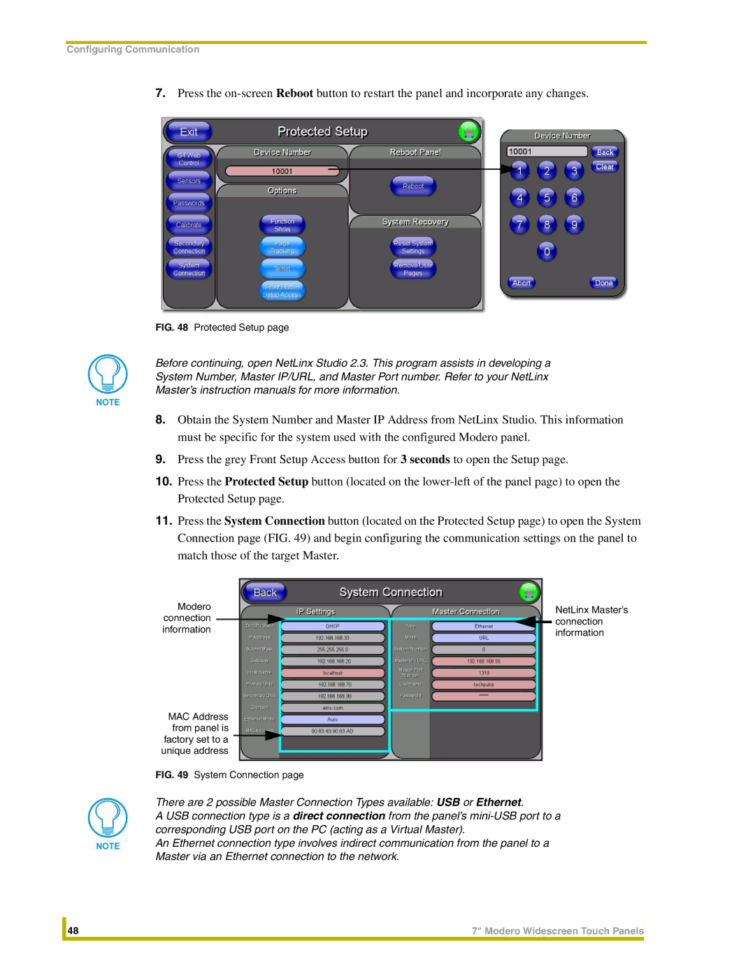 AMX NXD-CV7, NXT-CV7 instruction manual Protected Setup 