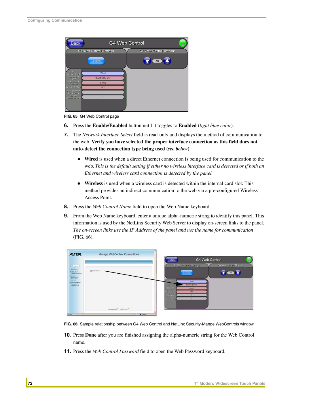 AMX NXD-CV7, NXT-CV7 instruction manual G4 Web Control 