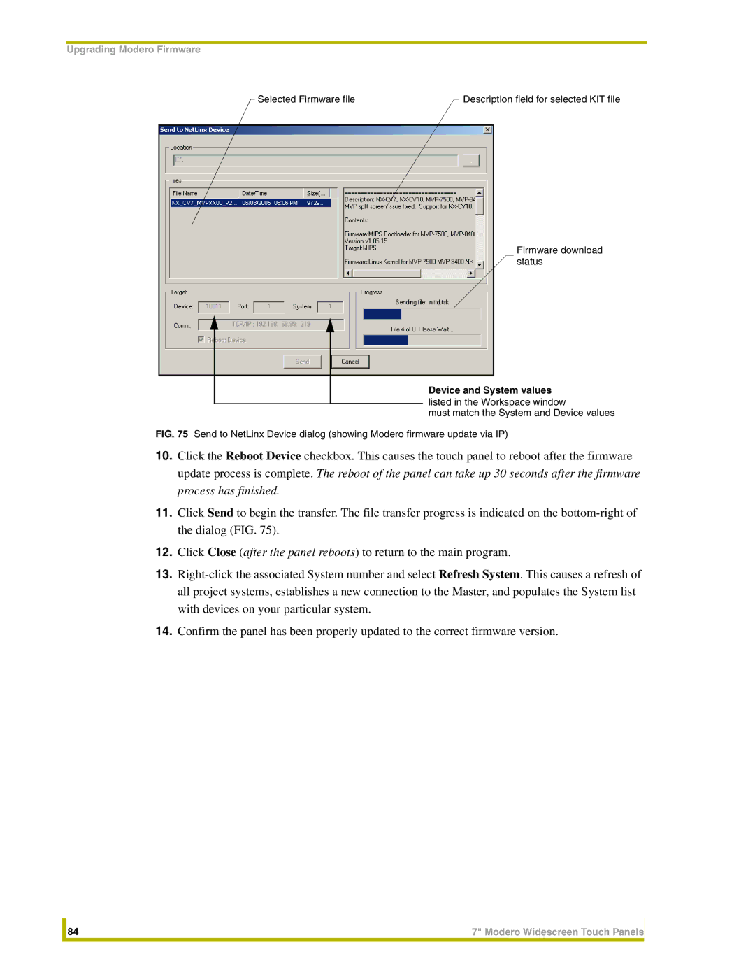 AMX NXD-CV7, NXT-CV7 instruction manual Device and System values 