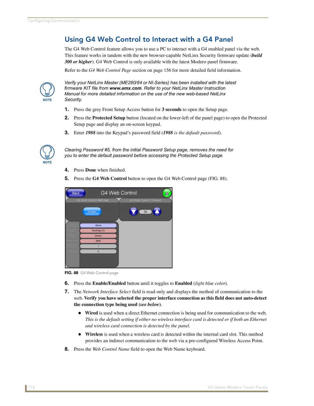 AMX NXD/NXT-1500VG, NXD/NXT-1700VG, NXD/NXT-1200VG manual Using G4 Web Control to Interact with a G4 Panel 