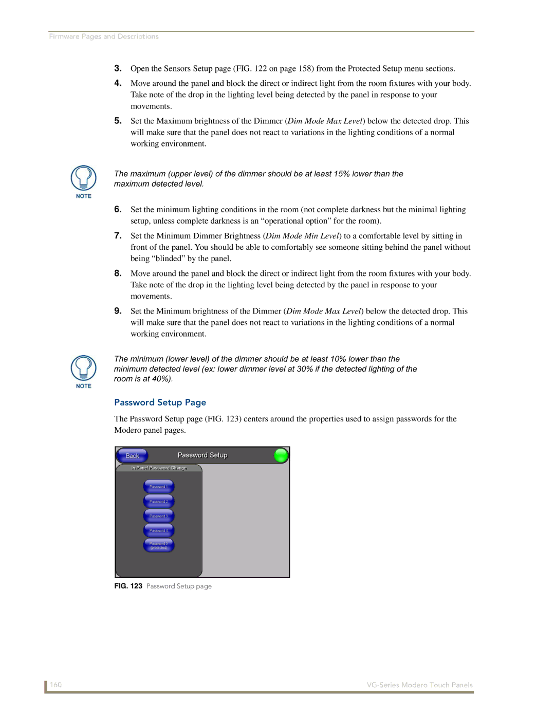 AMX NXD/NXT-1200VG, NXD/NXT-1500VG, NXD/NXT-1700VG manual Password Setup 