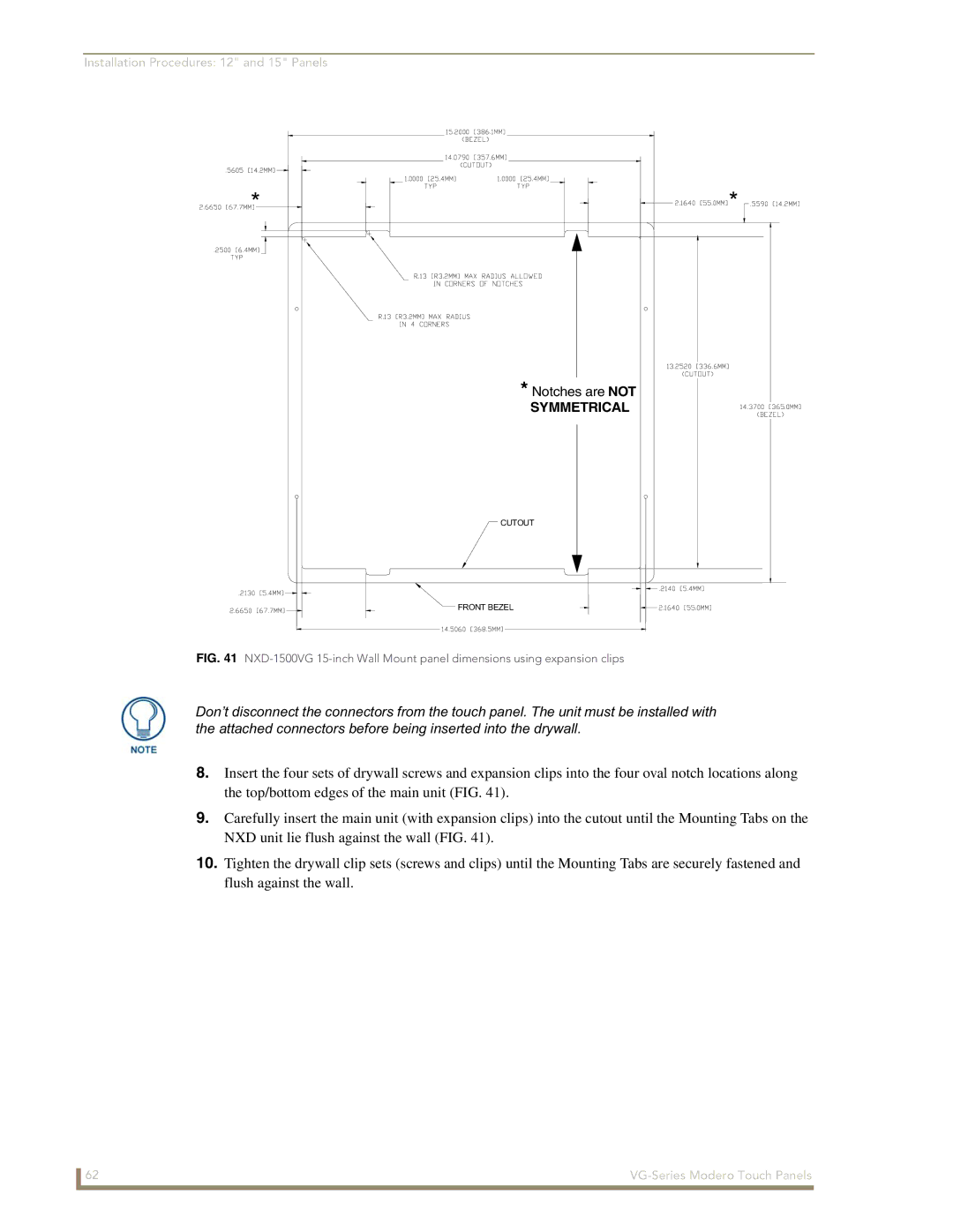 AMX NXD/NXT-1500VG, NXD/NXT-1700VG, NXD/NXT-1200VG manual Symmetrical 