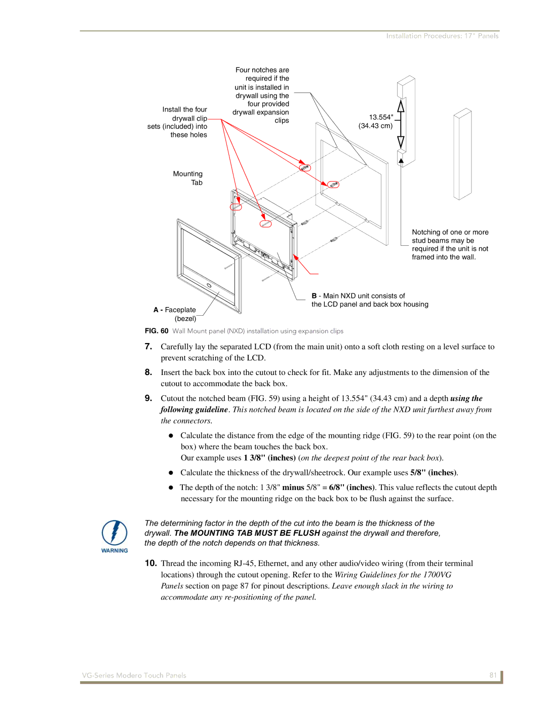 AMX NXD/NXT-1700VG, NXD/NXT-1500VG, NXD/NXT-1200VG manual Four notches are 