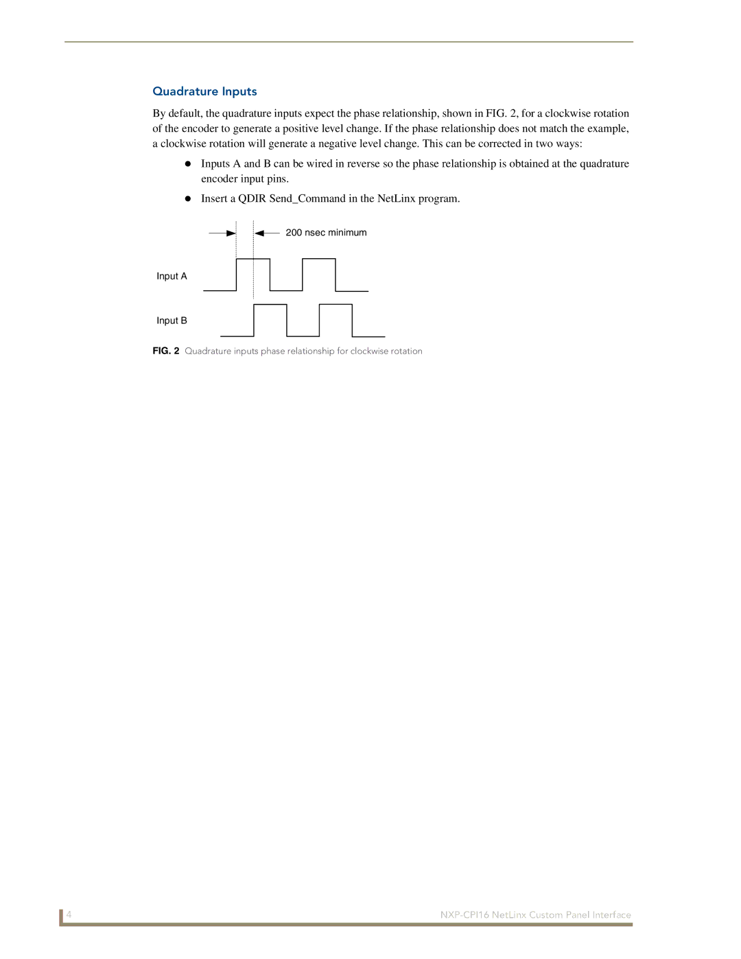 AMX NXP-CPI16 manual Quadrature Inputs 