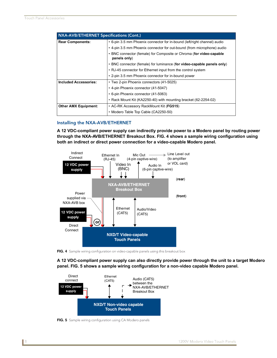 AMX NXT-1200V manual Installing the NXA-AVB/ETHERNET, Rear Components, Panels only 