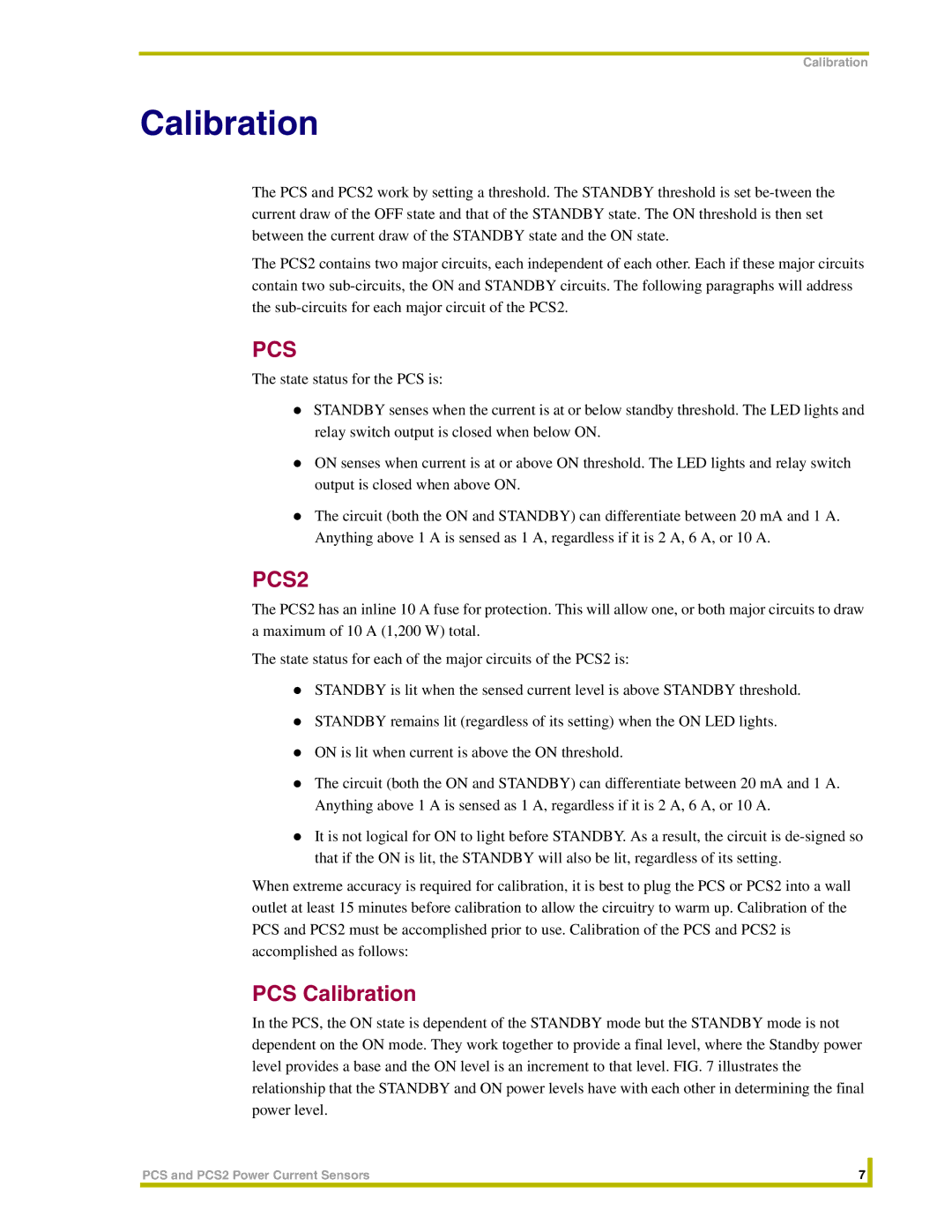 AMX PCS2 instruction manual PCS Calibration 