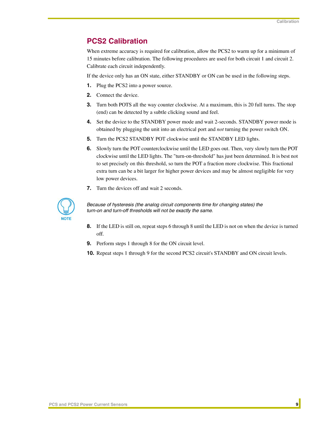 AMX instruction manual PCS2 Calibration 