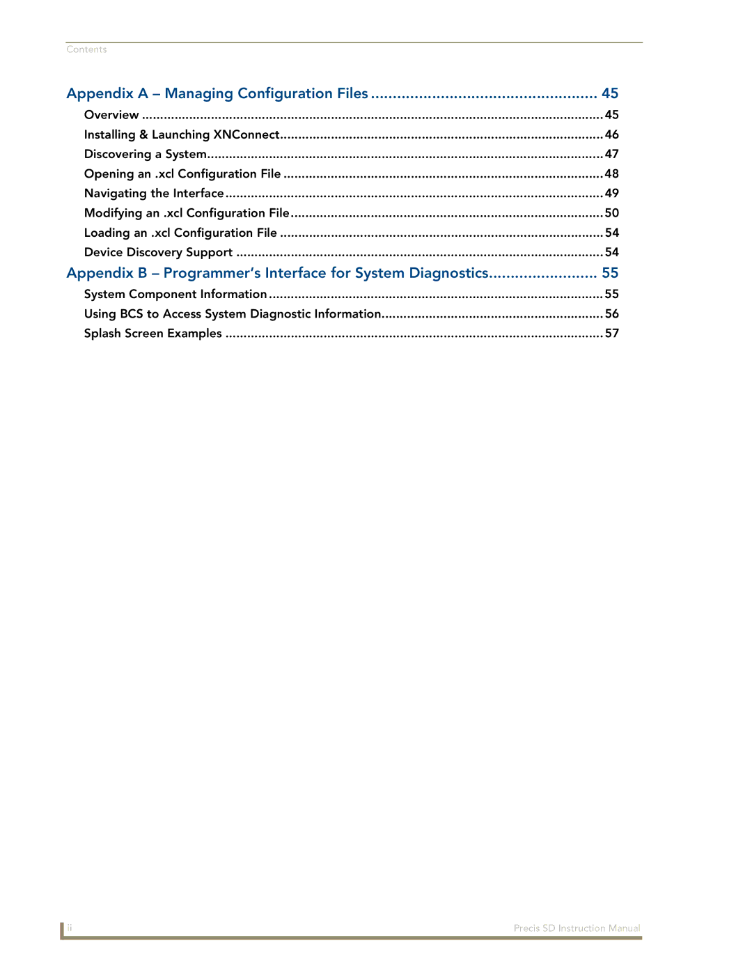 AMX Precis SD instruction manual Appendix a Managing Configuration Files 