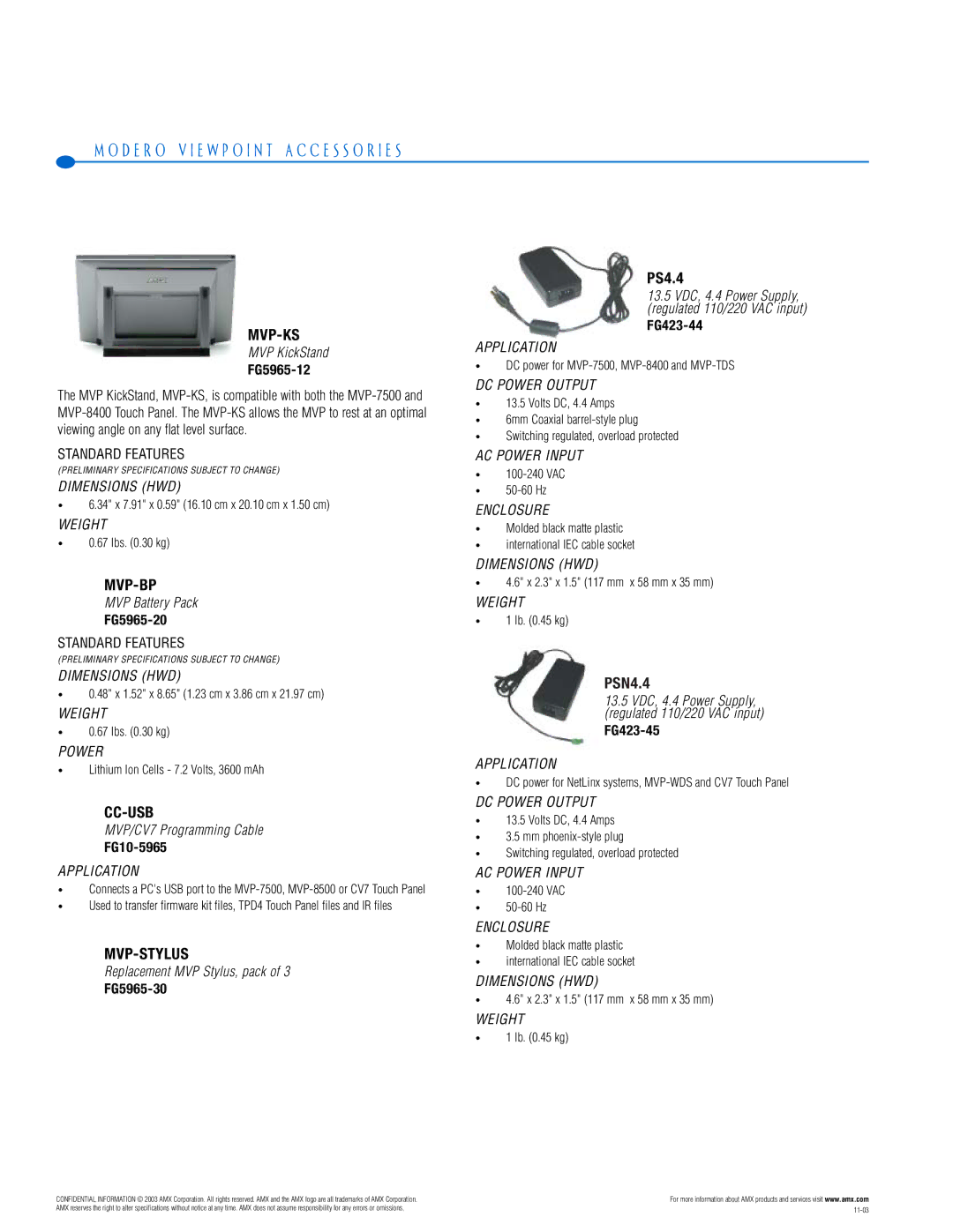 AMX PTM-D15 manual Mvp-Ks 