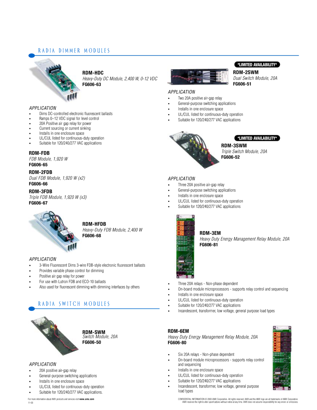 AMX PTM-D15 manual D I a S W I T C H M O D U L E S 