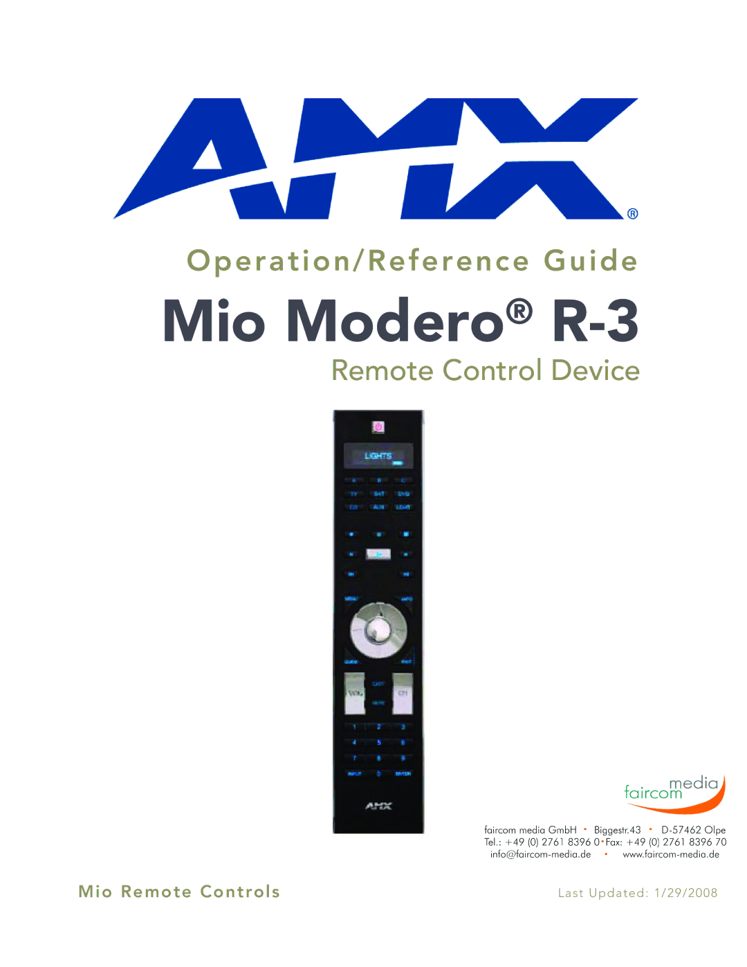 AMX manual Mio Modero R-3 